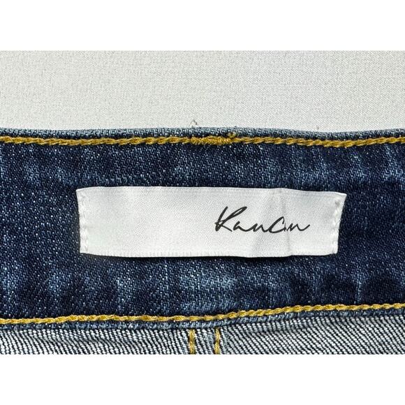 KanCan Women's Distressed Raw Hem Tapered Leg Jeans - Size 7 (27x26.5) - Picture 6 of 7